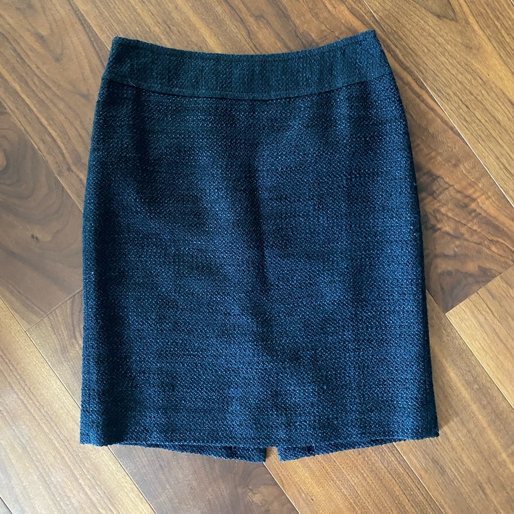 [Ann Taylor] Navy Tweed Wool Skirt